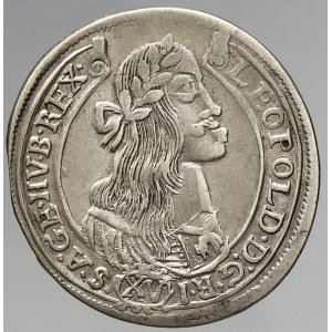 Leopold I., XV krejcar 1674 KB (HV.B.REX.). Nech.-1155
