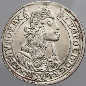 Leopold I., XV krejcar 1674 KB (HV.BO.REX.). Nech.-1155