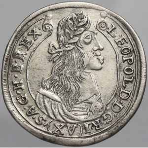 Leopold I., XV krejcar 1676 KB (D:G.R.I (XV).S.A). Nech.-1157