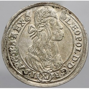 Leopold I., XV krejcar 1676 KB (D:G.R (XV).I.S.A). Nech.-1157