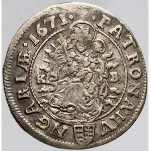 Leopold I., VI krejcar 1671 KB. Nech.-1192