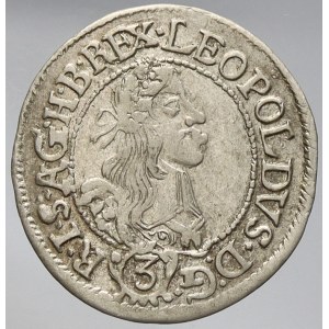 Leopold I., 3 krejcar 1665 KB. Nech.-1208