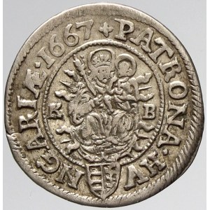 Leopold I., 3 krejcar 1667 KB. Nech.-1210