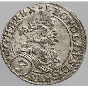 Leopold I., 3 krejcar 1669 Vídeň - Faber. Nech.-1967