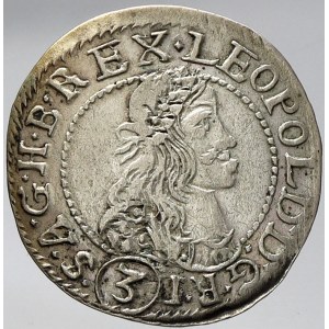 Leopold I., 3 krejcar 1677 KB. Nech.-1217