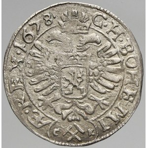 Leopold I., 3 krejcar 1678 CK K. Hora - Krahe. Nech.-294