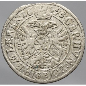 Leopold I., 3 krejcar 1695 GE Praha - Egerer (LEOPOLDVS.D:G:R (3)). Nech.-jako 202. okr.