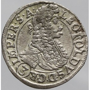 Leopold I., 3 krejcar 1697 GE Praha - Egerer (španělský štít). Nech.-207