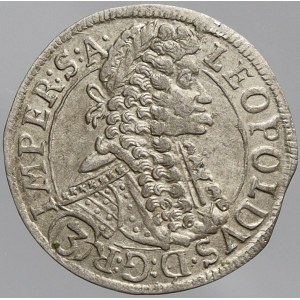 Leopold I., 3 krejcar 1697 GE Praha - Egerer (oválný štít). Nech.-208