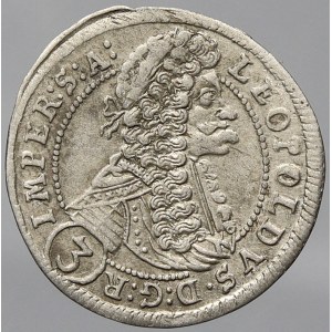 Leopold I., 3 krejcar 1698 GE Praha - Egerer (R (3) IMPER, kruhový štít). Nech.-210