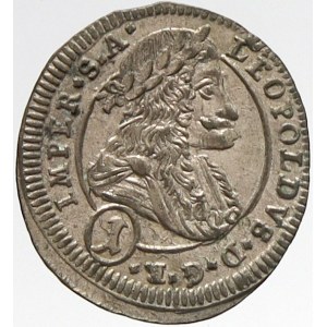 Leopold I., 1 krejcar 1705 K. Hora - Wohnsiedler. Nech.-366. patina