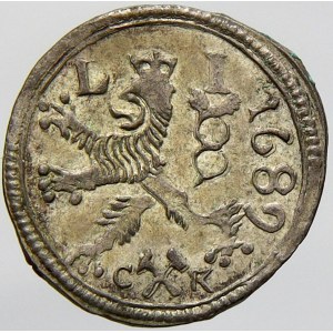 Leopold I., ½ krejcar 1689 CK K. Hora - Krahe. Nech.-386, MKČ-1477