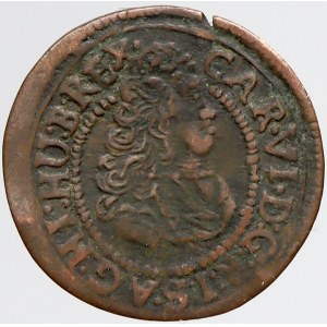 Karel VI., Poltura 1715, Cu odražek (1,11 g). Husz.-jako1631