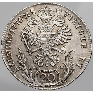Josef II., 20 krejcar 1776 C / EvS-IK Praha. n. just.