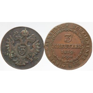 František II./I., Cu 3 krejcar 1800 A, 1812 B. n. hr., patina