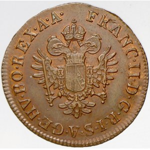 František II./I., ¼ krejcar 1800 A. prohnutý ražbou