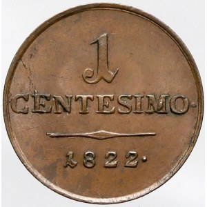 František II./I., 1 centesimo 1822 M