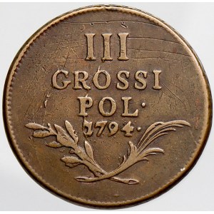 František II./I., III grossi pol. 1797 pro Halič a Bukovinu (armádní mince). KM-5, Nov.-117. dr...