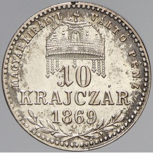 František Josef I., 10 krejcar 1869 KB dlouhý opis