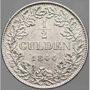 Bavorsko, Ludvík I. (1825-48). ½ gulden 1844. KM-788. zcela n. hr.