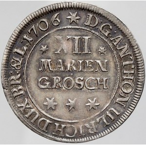 Braunschweig - Wolfenbüttel, Anton Ulrich (1685-1714). XII mariengroschen 1706 ***...