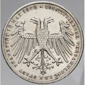 Frankfurt, město, 2 gulden 1848 Johann. KM-338. škry, zcela n. hry