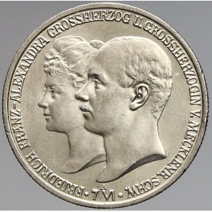 Mecklenburg - Schwerin, Friedrich Franz IV. (1897-1918). 2 M 1904 A svatební. KM-96