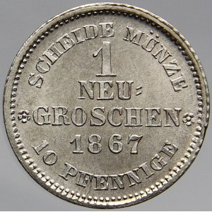 Sasko, 1 n. gr. 1867 B. KM-256