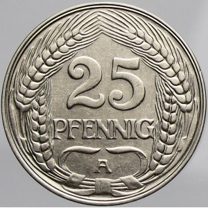 Drobné mince císařství po r. 1871, 25 pfennig 1909 A. KM-18