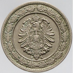 Drobné mince císařství po r. 1871, 20 pfennig 1888 A. KM-9
