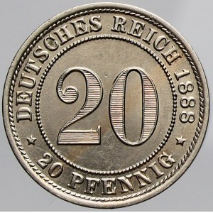 Drobné mince císařství po r. 1871, 20 pfennig 1888 E