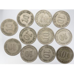 Drobné mince císařství po r. 1871, Konvolut - 10 pfennig