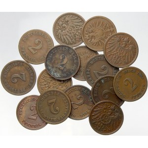 Drobné mince císařství po r. 1871, Konvolut - 2 pfennig