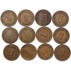 Drobné mince císařství po r. 1871, Konvolut - 1 pfennig