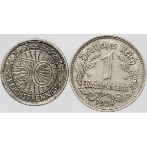 Výmarská republika, 1 RM 1934 D, 50 Rpf 1929 A