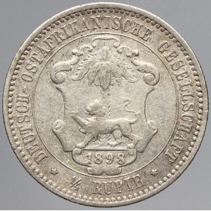 Německá východní Afrika, 1/4 rupie 1898. KM-3
