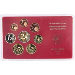 Sady oběhových mincí BRD, Sada oběhových mincí 2002 A. 1c - 2€. Původní papírový přebal