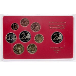 Sady oběhových mincí BRD, Sada oběhových mincí 2012 F. 1c - 2€. 2€ 10 let od zavedení jednotné měny Euro, 2€ Bavorsko...