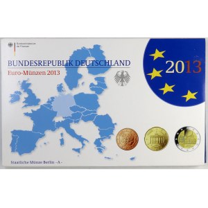 Sady oběhových mincí BRD, Sada oběhových mincí 2013 A. 1C - 2€ + 2€ Bádensko-Würtembersko...