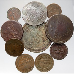 Rusko - konvoluty, Konvolut měděných oběhových mincí 19.-20. století