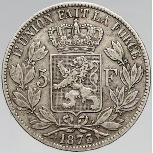 Belgie, 5 frank 1875. KM-24