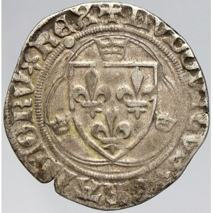 Francie, Ludvík XI. (1461-83). Blanc à la couronne, minc. Champagne. Duplessy-550