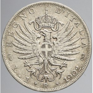 Itálie, 1 lira 1902. KM-32
