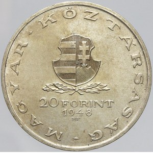 Maďarsko, 20 forint 1948. KM-539
