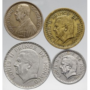 Monako, 1, 2, 5 a 10 frank 1943-1946, KM-123, 122, 121a, 120
