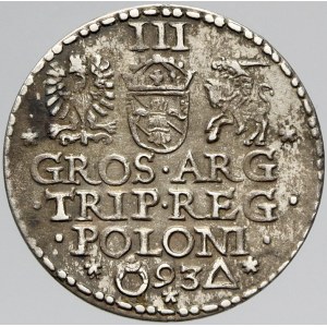 Polsko, III groš 1593 Malbork. Iger-M.93.1a