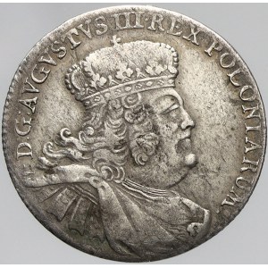 Polsko, August III. Saský (1733-63). 8 groschen 1753 EC (2 zlotý). Kop.-2122