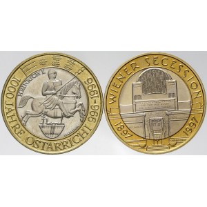 Rakousko, republika, 50 schilling 1996 1000 Let, 1997 Scese. KM-3038, 3034