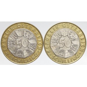 Rakousko, republika, 50 schilling 1998 EU, 1998 Nobel. KM-3050, 3053