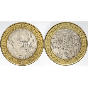 Rakousko, republika, 50 schilling 1998 EU, 1998 Nobel. KM-3050, 3053